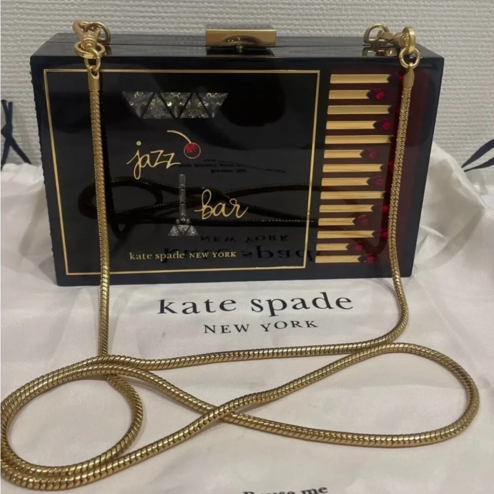 RARE NWT Unopened Kate Spade “Perfect Match” Matchbox Embellished Resin Clutch - Picture 3 of 12
